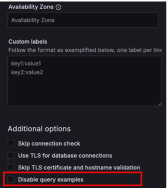 Disable Query Examples option